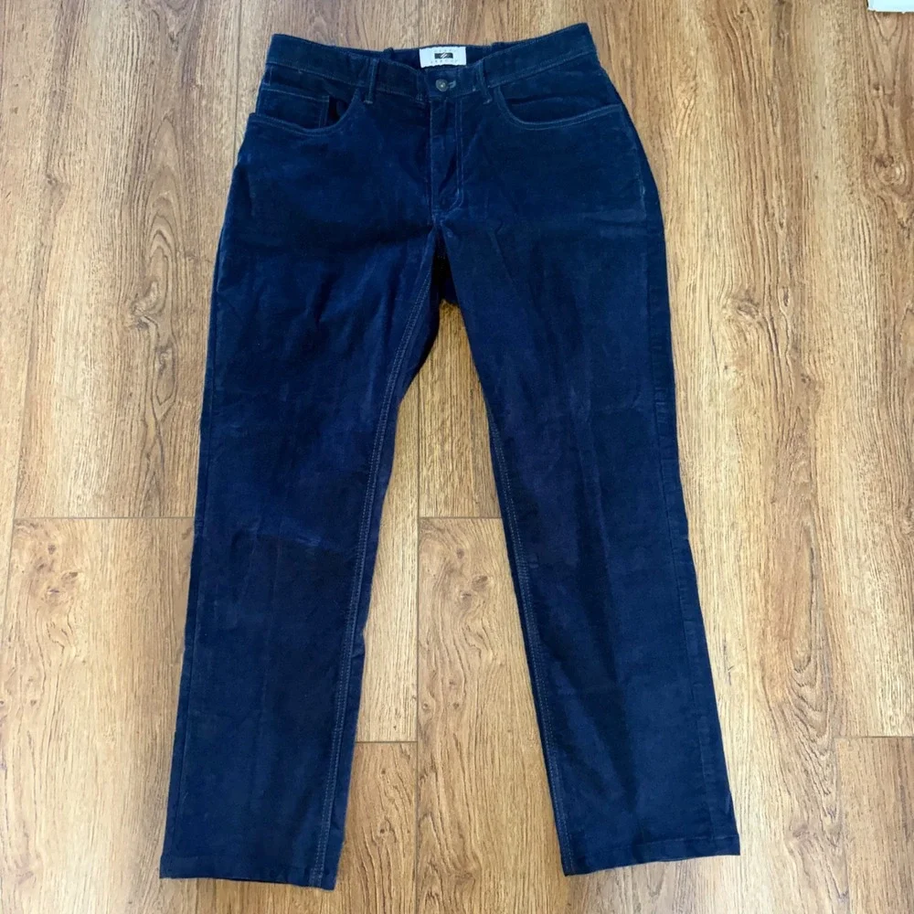 Joseph Abboud‎ Mens Navy Blue Corduroy Pants 34x30 Straight Leg Cotton Blend